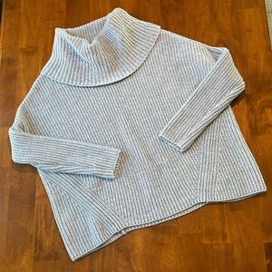 Lou & Grey Light Blue Ribbed Turtleneck Sweater